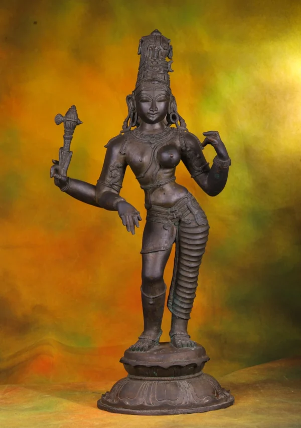 Bronze Ardhanareeshwara Statue - Shiva & Parvati Combined - 27 Inches