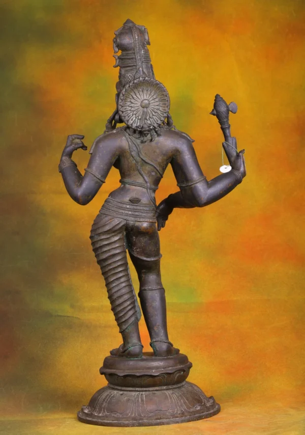 Bronze Ardhanareeshwara Statue - Shiva & Parvati Combined - 27 Inches - Image 4