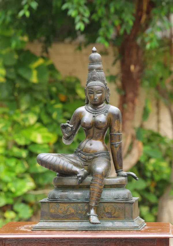 Bronze Bogasakthi Statue - South Indian Goddess Sculpture - 30 Inches