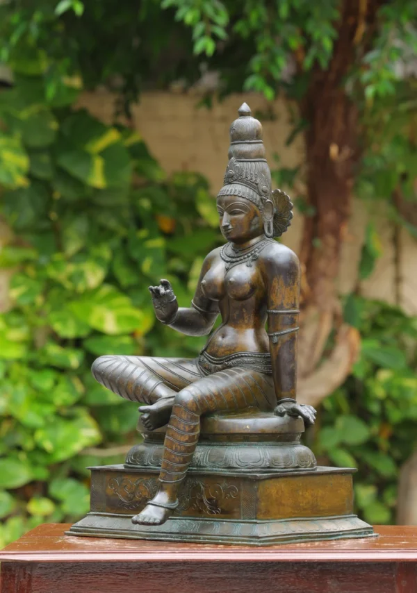 Bronze Bogasakthi Statue - South Indian Goddess Sculpture - 30 Inches - Image 2