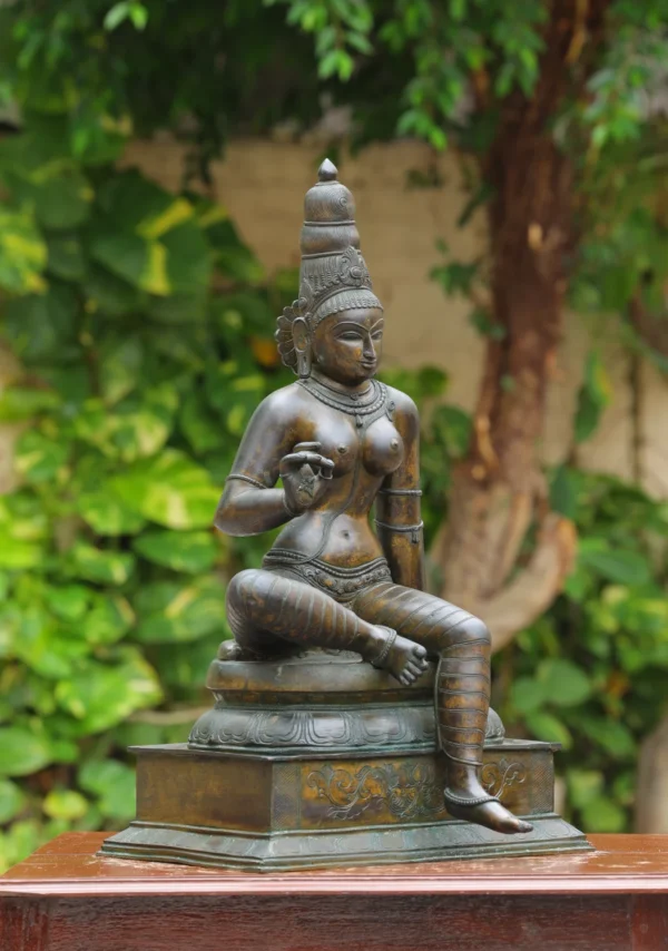 Bronze Bogasakthi Statue - South Indian Goddess Sculpture - 30 Inches - Image 3