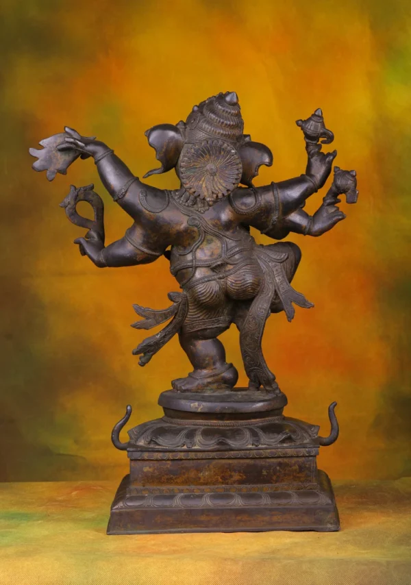 Bronze Dancing Ganesha Statue - Hindu God of Joy & Beginnings - 22 Inches - Image 4