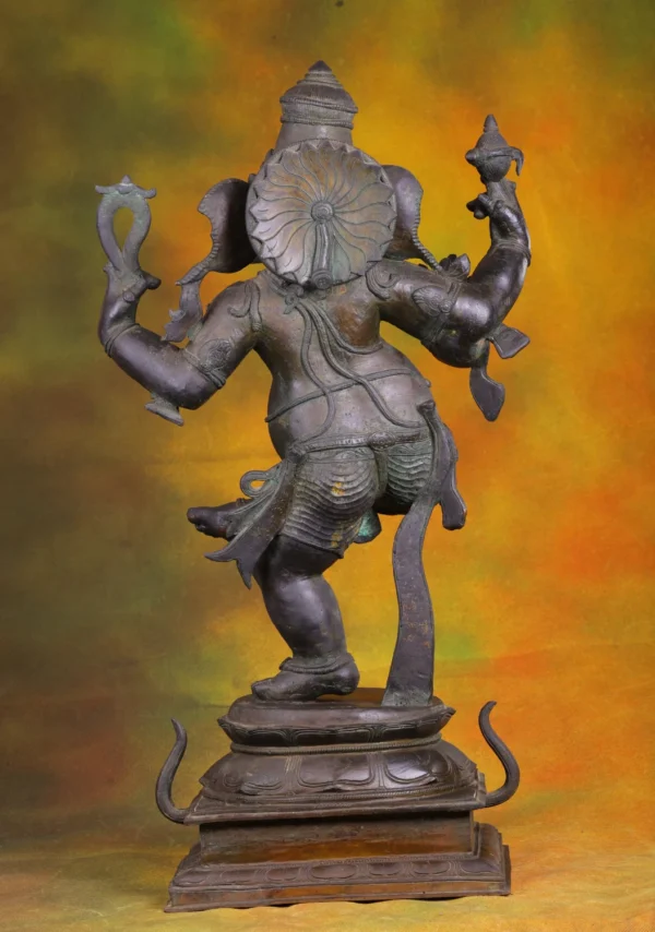 Bronze Dancing Ganesha Statue - Hindu God of Joy & Prosperity - 28 Inches - Image 4