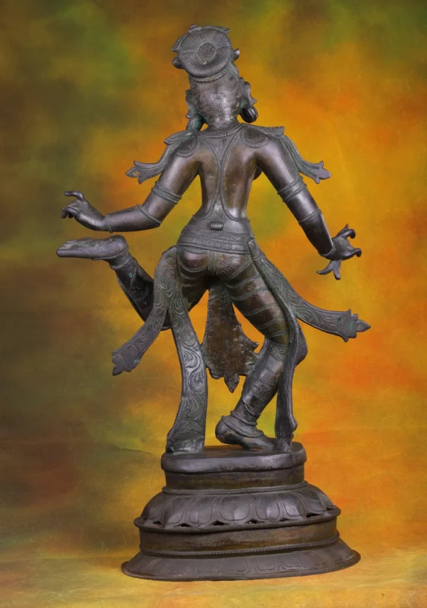 Bronze Dancing Lady Statue - South Indian Deity Sculpture - 30 Inches - Image 4