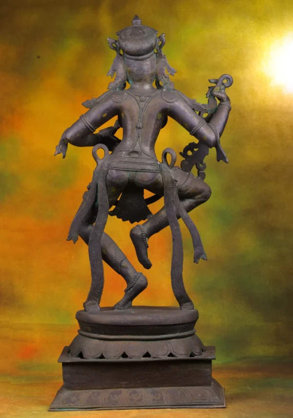 Bronze Dancing Tripura Sundari Statue - 33 Inches - Image 4
