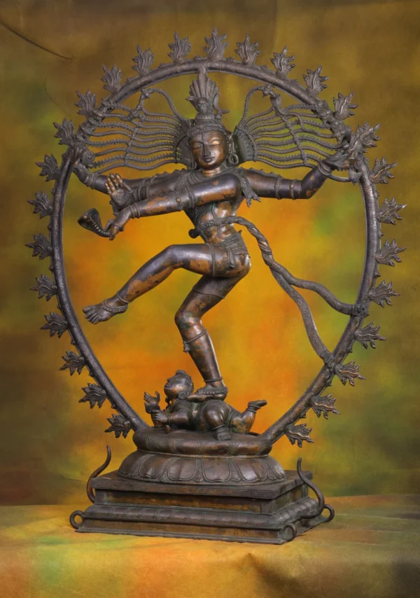 Bronze Nataraja Statue - Hindu Lord Shiva Cosmic Dance Sculpture - 42 Inches - Image 2