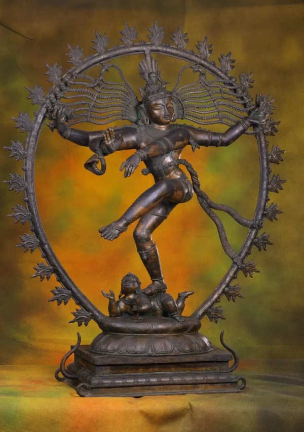 Bronze Nataraja Statue - Hindu Lord Shiva Cosmic Dance Sculpture - 42 Inches - Image 3