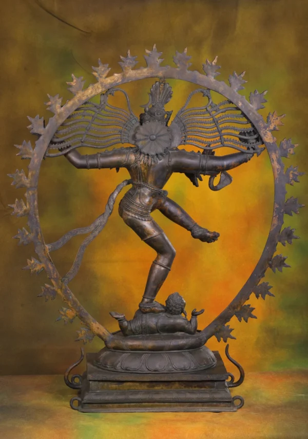 Bronze Nataraja Statue - Hindu Lord Shiva Cosmic Dance Sculpture - 42 Inches - Image 4