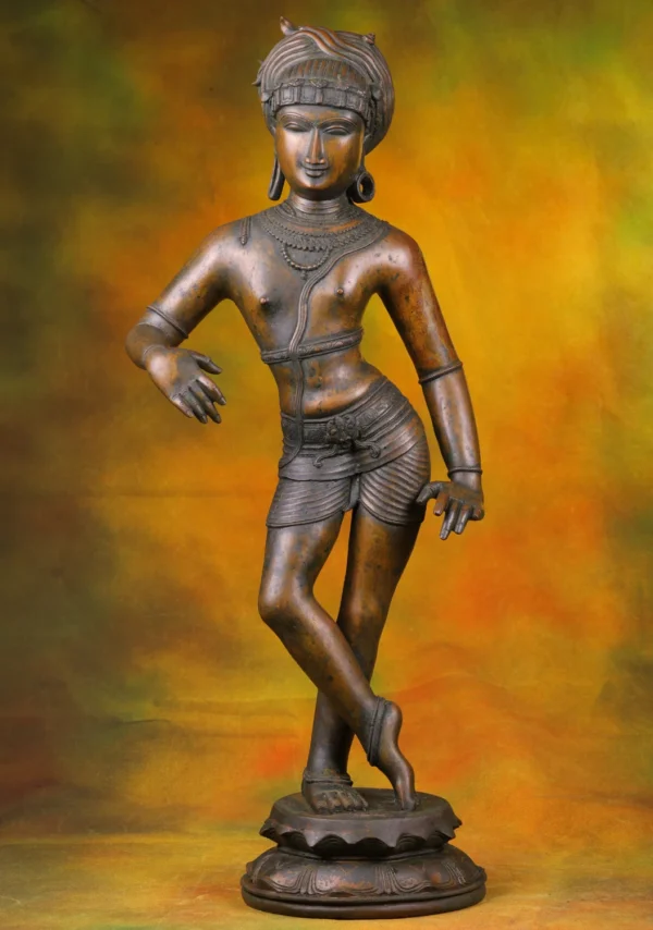 Bronze Rishabhadeva Statue - Jain Tirthankara with Lotus Base - 30 Inches