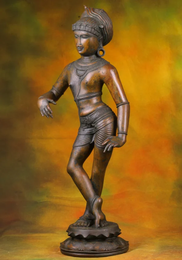 Bronze Rishabhadeva Statue - Jain Tirthankara with Lotus Base - 30 Inches - Image 2