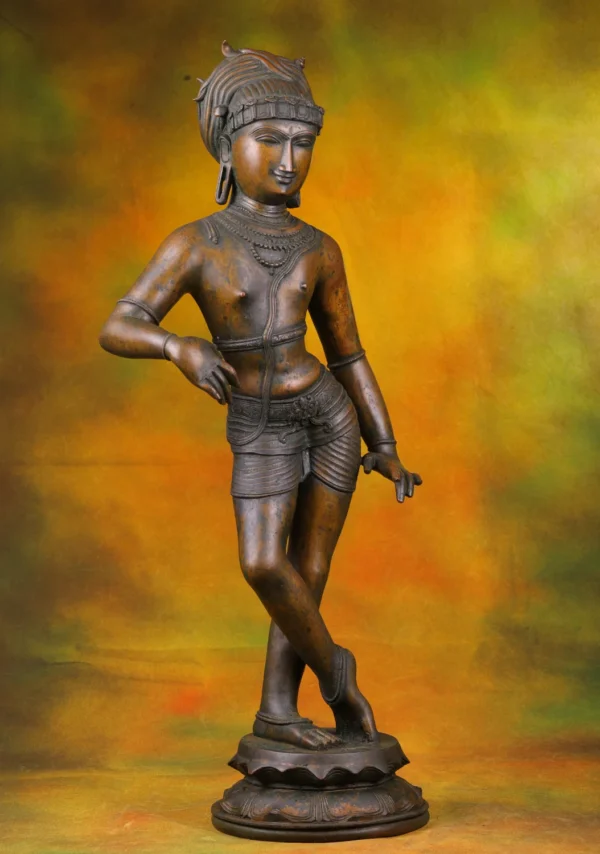 Bronze Rishabhadeva Statue - Jain Tirthankara with Lotus Base - 30 Inches - Image 3