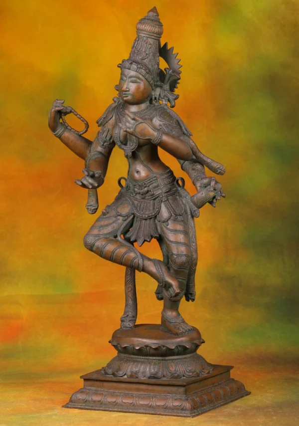 Bronze Saraswati Statue - Hindu Goddess of Wisdom & Arts - 25 Inches - Image 2
