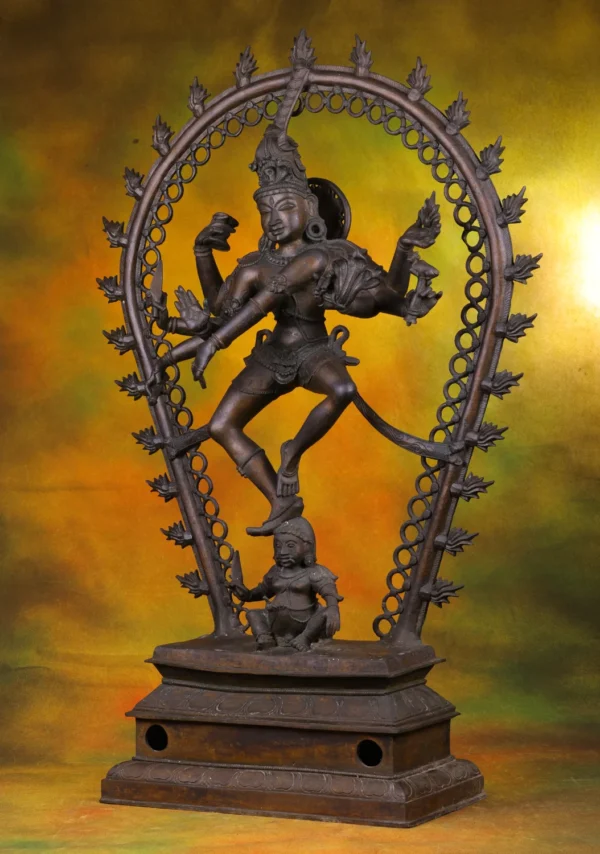 Bronze Shiva Nataraja Statue - Hindu God of Dance & Creation - 34 Inches - Image 2