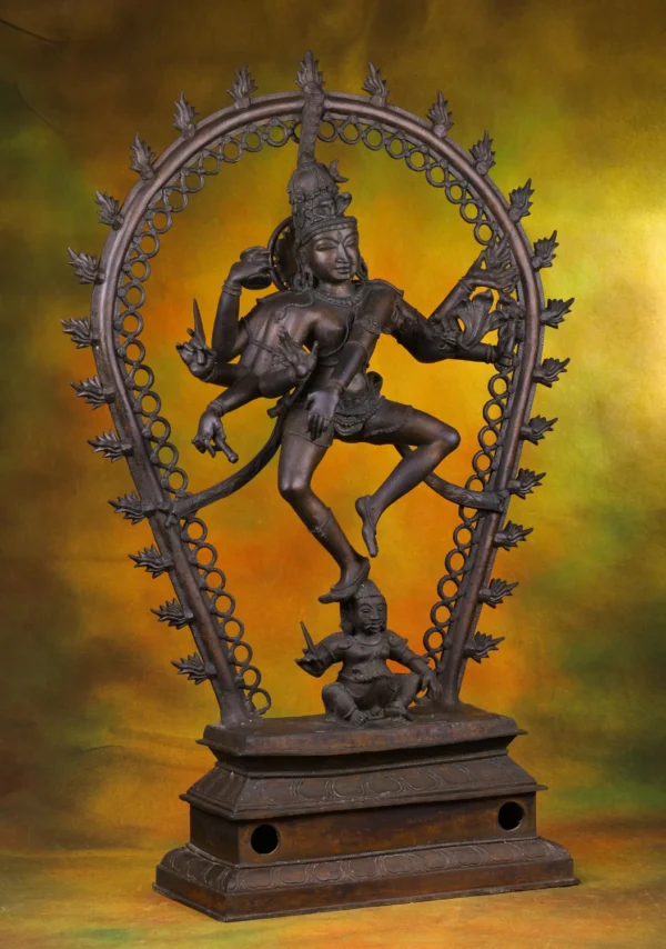 Bronze Shiva Nataraja Statue - Hindu God of Dance & Creation - 34 Inches - Image 3