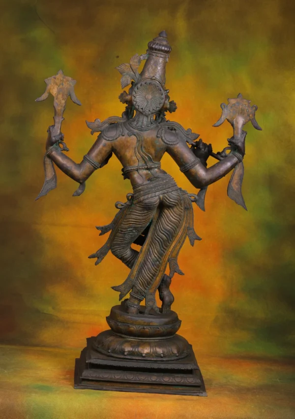 Bronze Venugopala Krishna Statue - Flute Playing Cowherd - 36 Inches - Image 4