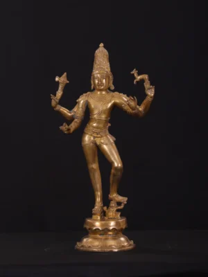 Brass Chandrasekhara Statue - Lord Shiva Graceful Dance - 19 Inches