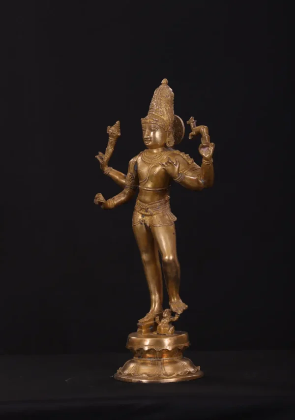 Brass Chandrasekhara Statue - Lord Shiva Graceful Dance - 19 Inches - Image 4