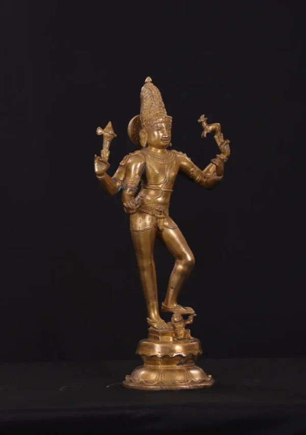 Brass Chandrasekhara Statue - Lord Shiva Graceful Dance - 19 Inches - Image 3