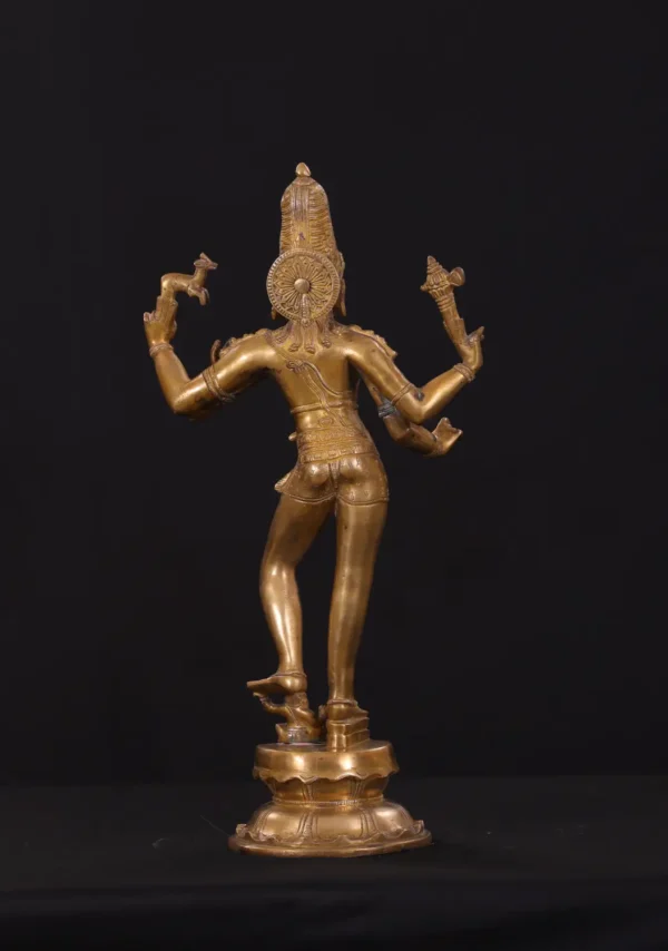 Brass Chandrasekhara Statue - Lord Shiva Graceful Dance - 19 Inches - Image 2