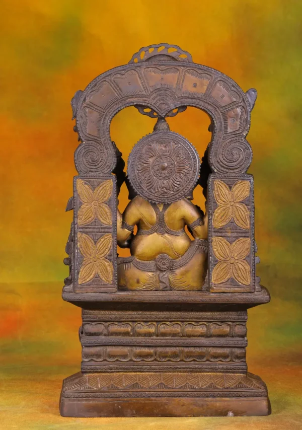 Brass Ganesha with Sun Arch - Hindu God of Wisdom - 19 Inches - Image 4