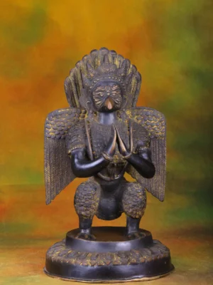 Brass Garuda Statue - Divine Bird Vehicle of Vishnu - 17 Inches
