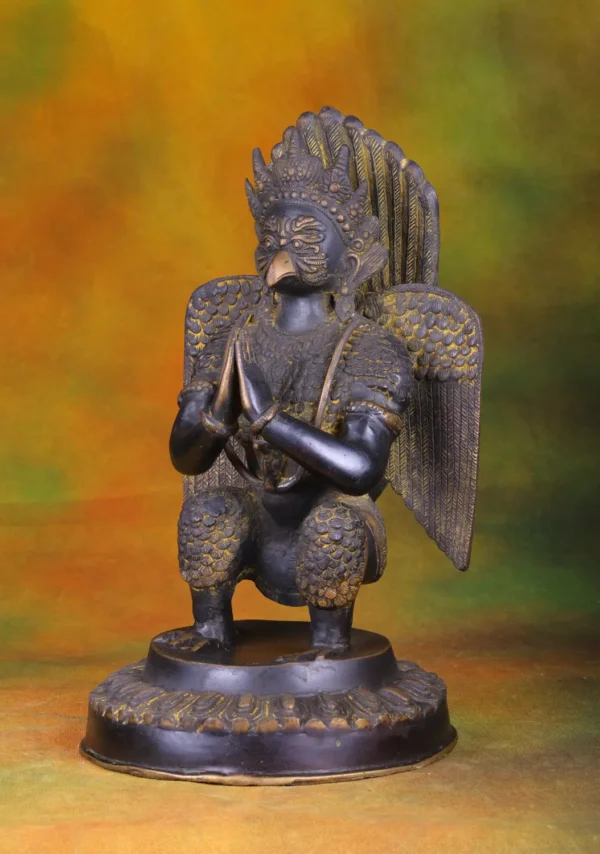 Brass Garuda Statue - Divine Bird Vehicle of Vishnu - 17 Inches - Image 2