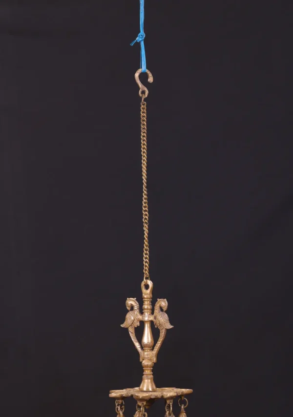 Brass Icon Lamp & Bell - Hanging Decor with Parrot Design - Image 3