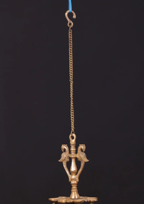 Brass Icon Lamp & Bell - Hanging Decor with Parrot Design - Image 2