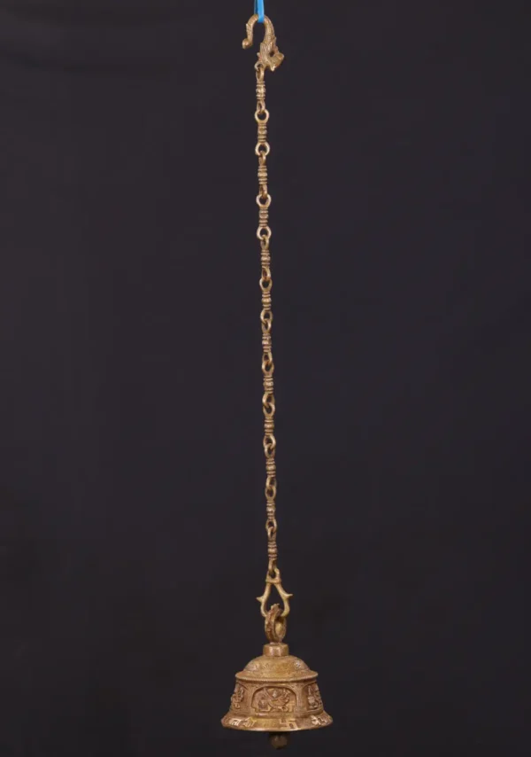 Brass Kali Bell - Hanging Decor with Dragon