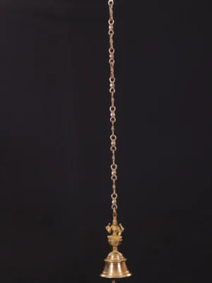 Brass Lakshmi Bell - Polished Finish, Hanging Decor - 7 Inches