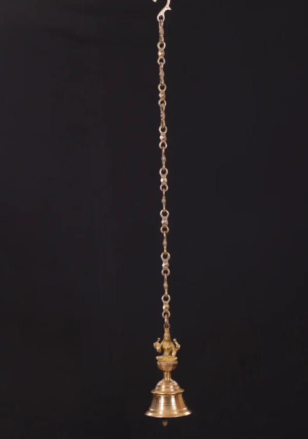 Brass Lakshmi Bell - Polished Finish, Hanging Decor - 7 Inches