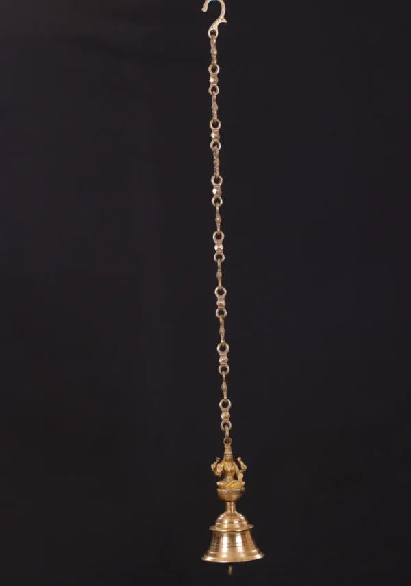 Brass Lakshmi Bell - Polished Finish, Hanging Decor - 7 Inches - Image 2