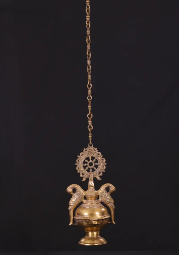 Brass Lamp - Parrot, Chakra, Hanging Decor - 13 Inches - Image 4