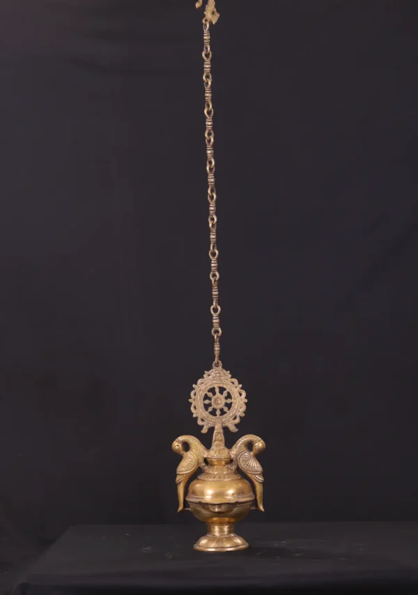 Brass Lamp - Parrot, Chakra, Hanging Decor - 13 Inches - Image 3
