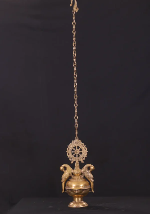 Brass Lamp - Parrot, Chakra, Hanging Decor - 13 Inches - Image 2