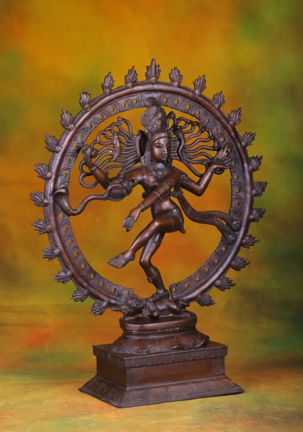 Brass Nataraja Statue - Lord Shiva Cosmic Dance - 21 Inches - Image 3