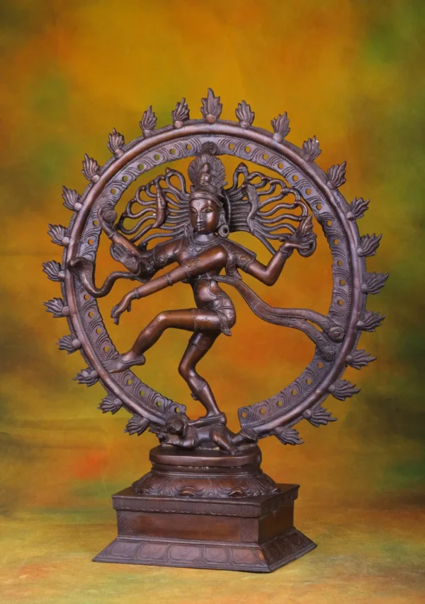 Brass Nataraja Statue - Lord Shiva Cosmic Dance - 21 Inches - Image 2