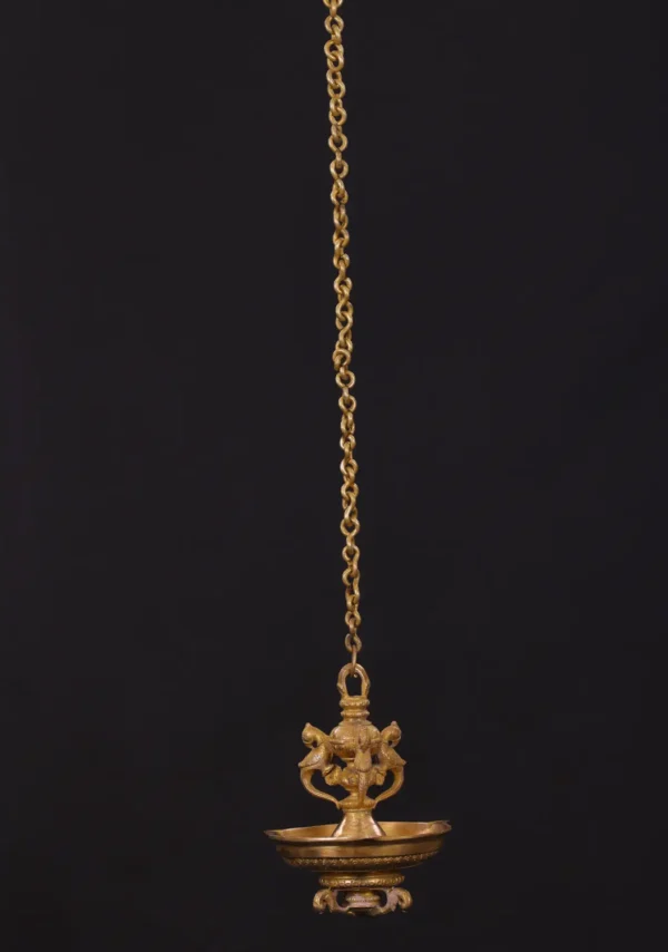 Brass Peacock Lamp - Hanging Decor with Chain