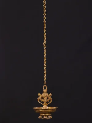 Brass Peacock Lamp - Hanging Decor with Chain