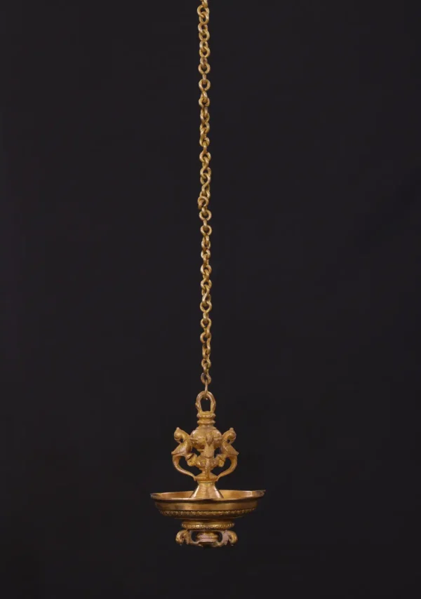 Brass Peacock Lamp - Hanging Decor with Chain