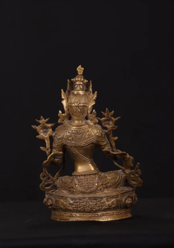 Brass Tara Statue - Buddhist Goddess of Compassion - 12 Inches - Image 2