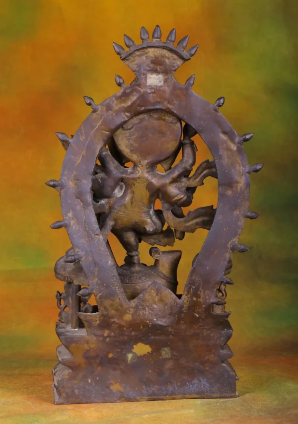Brass Veera Ganesha with Arch - Hindu God of Power - 18 Inches - Image 4