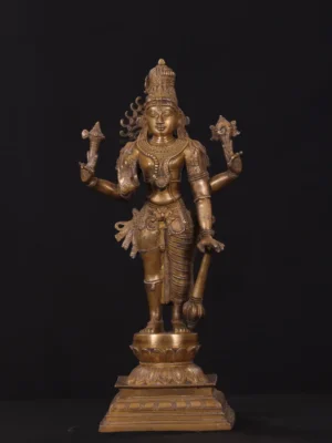 Brass Vishnu Statue - Hindu God of Preservation - 18 Inches