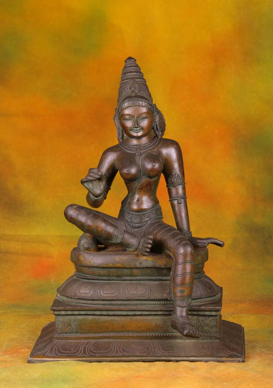 Bronze Bogasakthi Statue - South Indian Divine Grace - 17 Inches