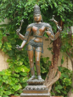Bronze Chandrasekhara Statue - Lord Shiva Dancing with Axe 51 Inches