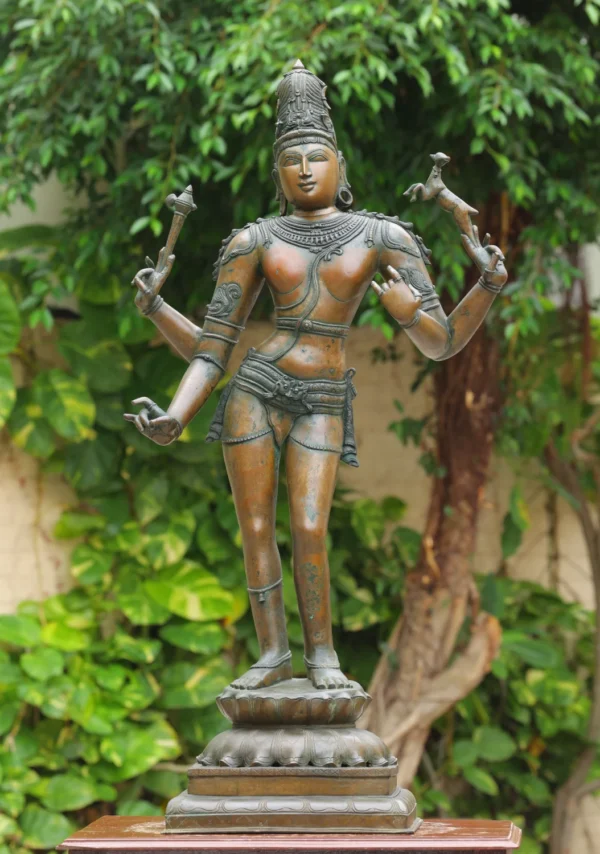 Bronze Chandrasekhara Statue - Lord Shiva Dancing with Axe 51 Inches