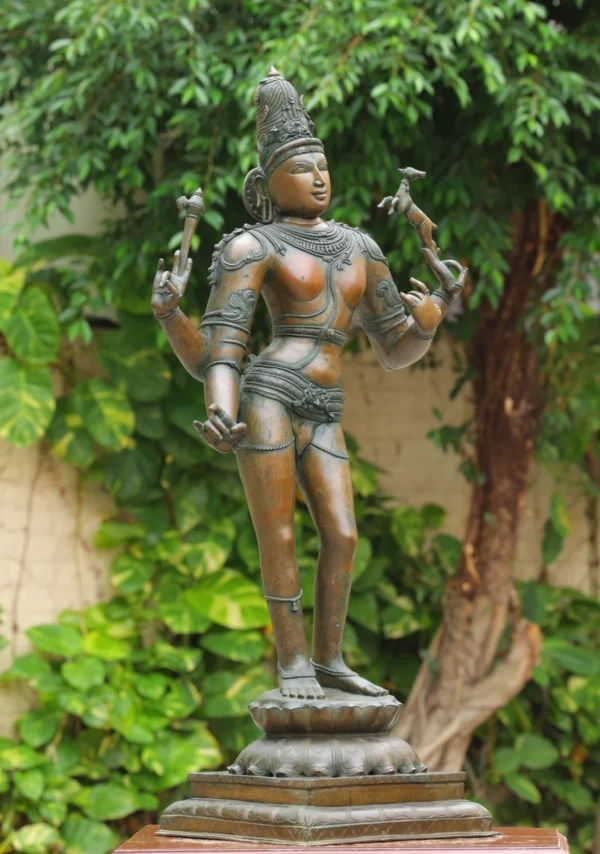 Bronze Chandrasekhara Statue - Lord Shiva Dancing with Axe 51 Inches - Image 3