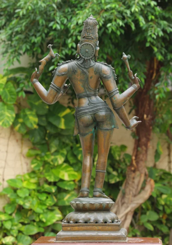 Bronze Chandrasekhara Statue - Lord Shiva Dancing with Axe 51 Inches - Image 4