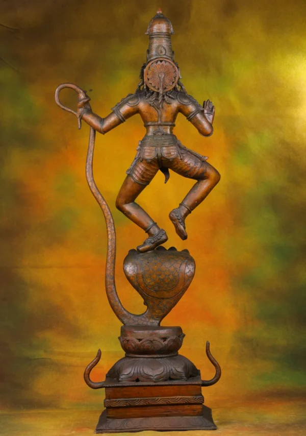Bronze Kalinga Krishna Statue - Lord Krishna on Serpent Kaliya - 36 Inches - Image 4