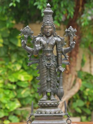 Bronze Perumal Statue - Lord Vishnu South Indian Sculpture - 39 Inches